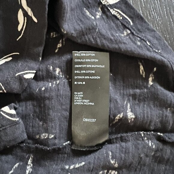 Anthropologie Maeve Winona Babydoll Tunic Top Black White Cotton 3/4 Sleeve Sz S - Picture 14 of 14